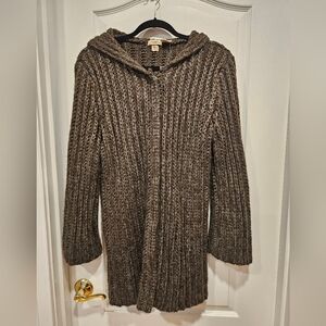 Kenji Natural Brown Hooded Knit Sweater XL